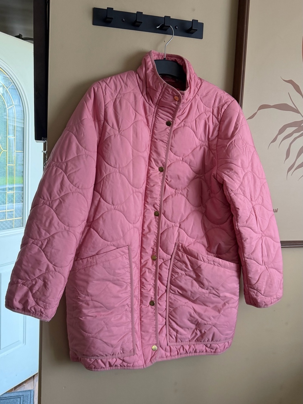 J.Crew Quilted Cocoon Puffer Coat with PrimaLoft in warm Rose size M